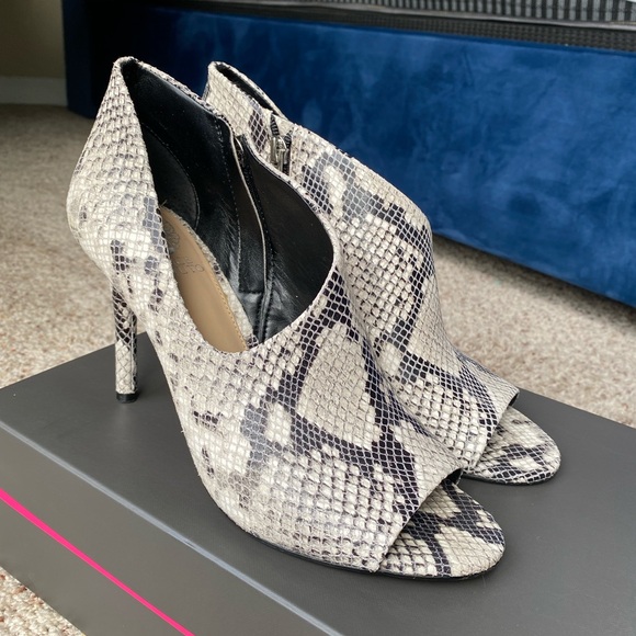 Vince Camuto Shoes - Snakeskin Peep-Toe Ankle Boots